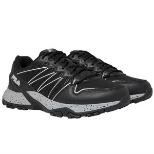 *NEW* FILA MEN'S QUADRIX TRAIL SNEAKER. BLACK GRAY. SIZE: 10